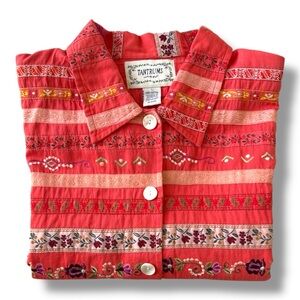 Tantrums Women’s L Embroidered Floral Cotton Coat Bohemian All Over Print